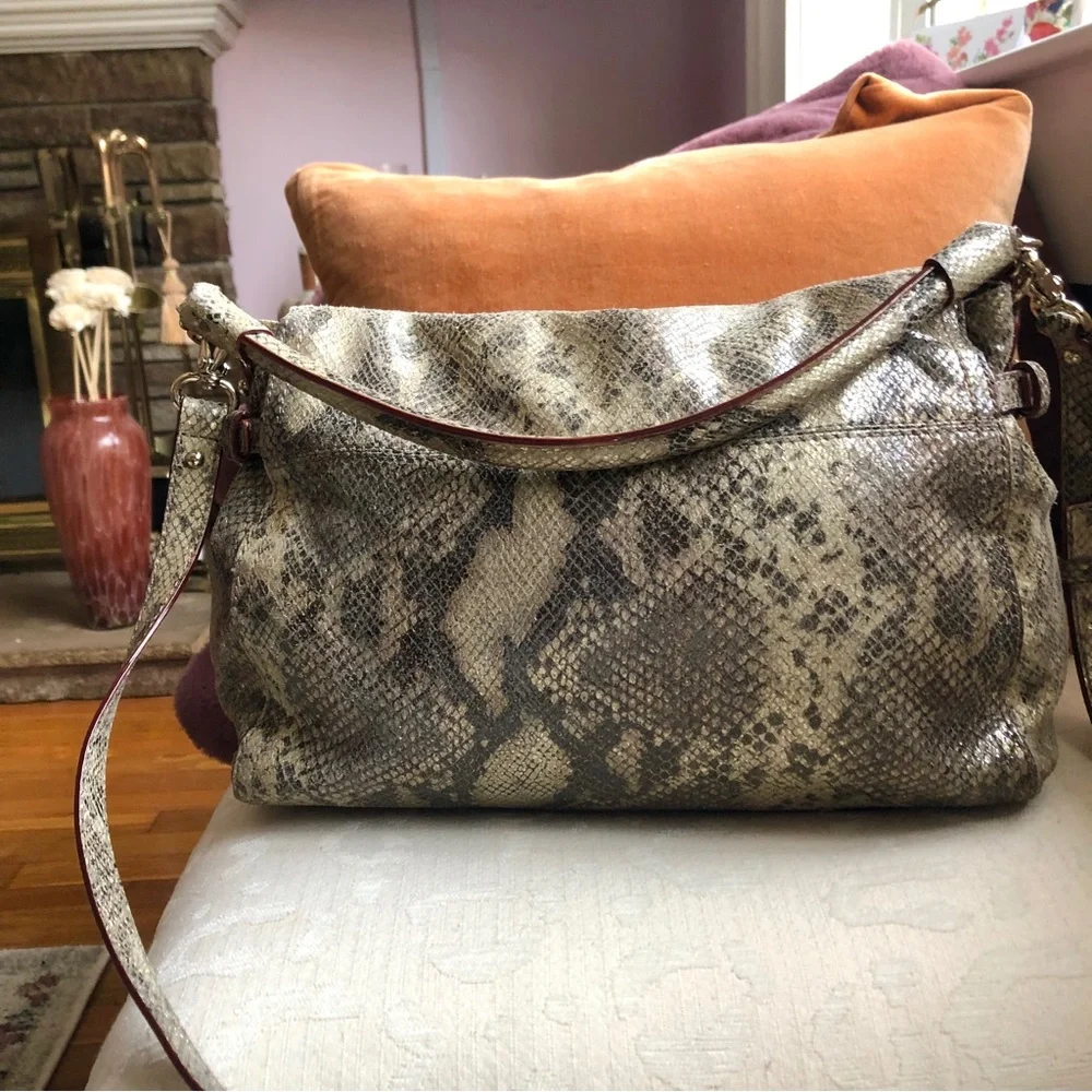 Kate Spade Metallic Snakeskin Leather satchel crossbody CobbleHill Littl…